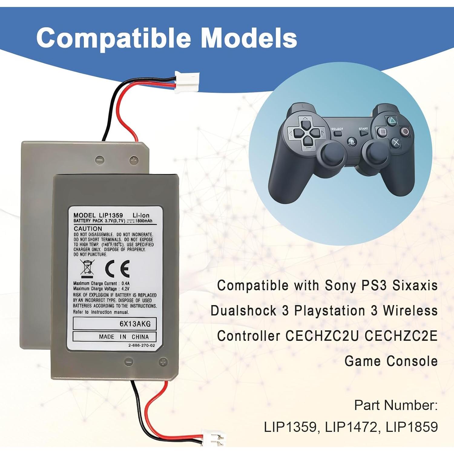 Baterías LIP1359 para Controlador PS3 Sony Dualshock 3 - 2 Piezas