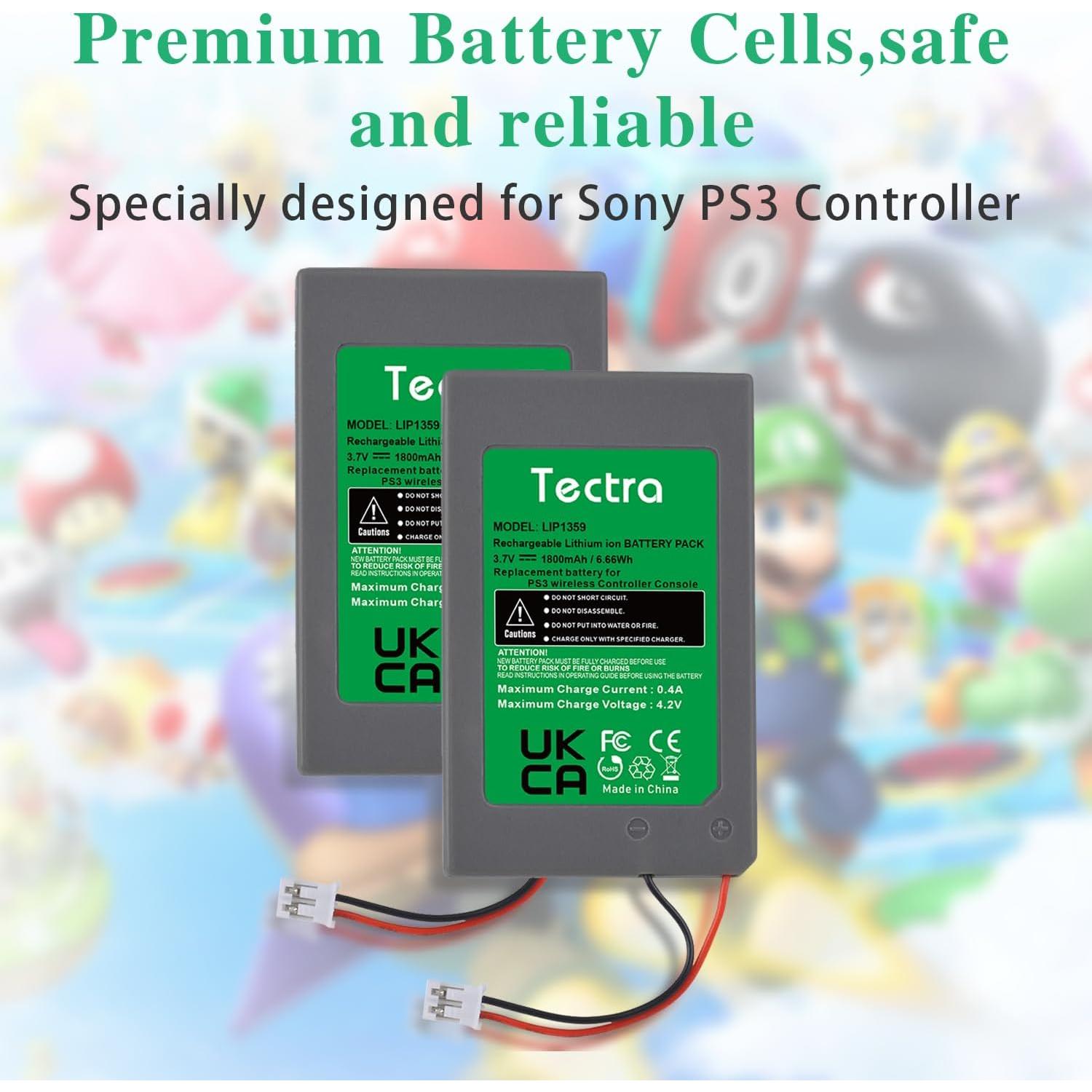 Batería Reemplazo Tectra LIP1359 para Controlador PS3 1800mAh