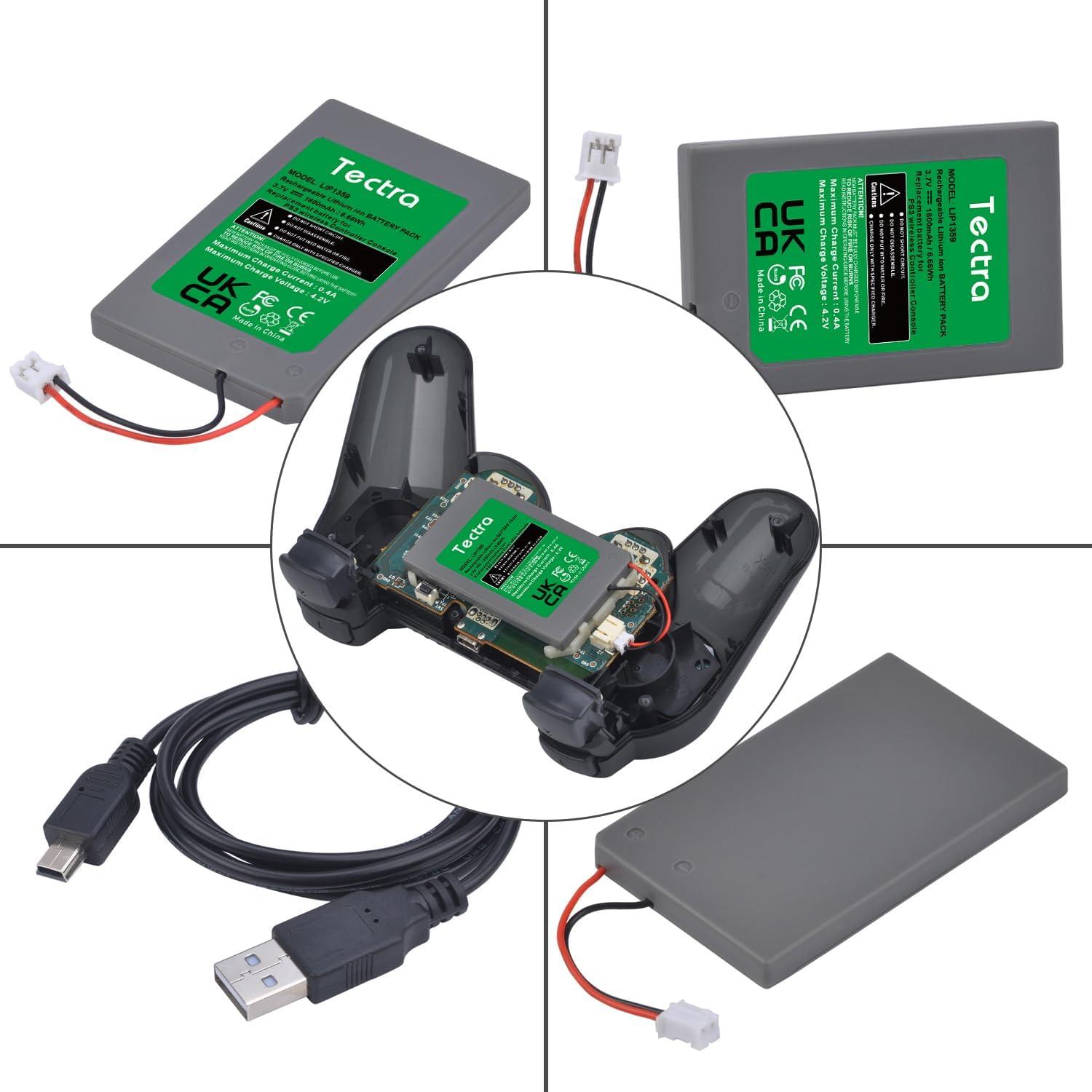 Batería Reemplazo Tectra LIP1359 para Controlador PS3 1800mAh