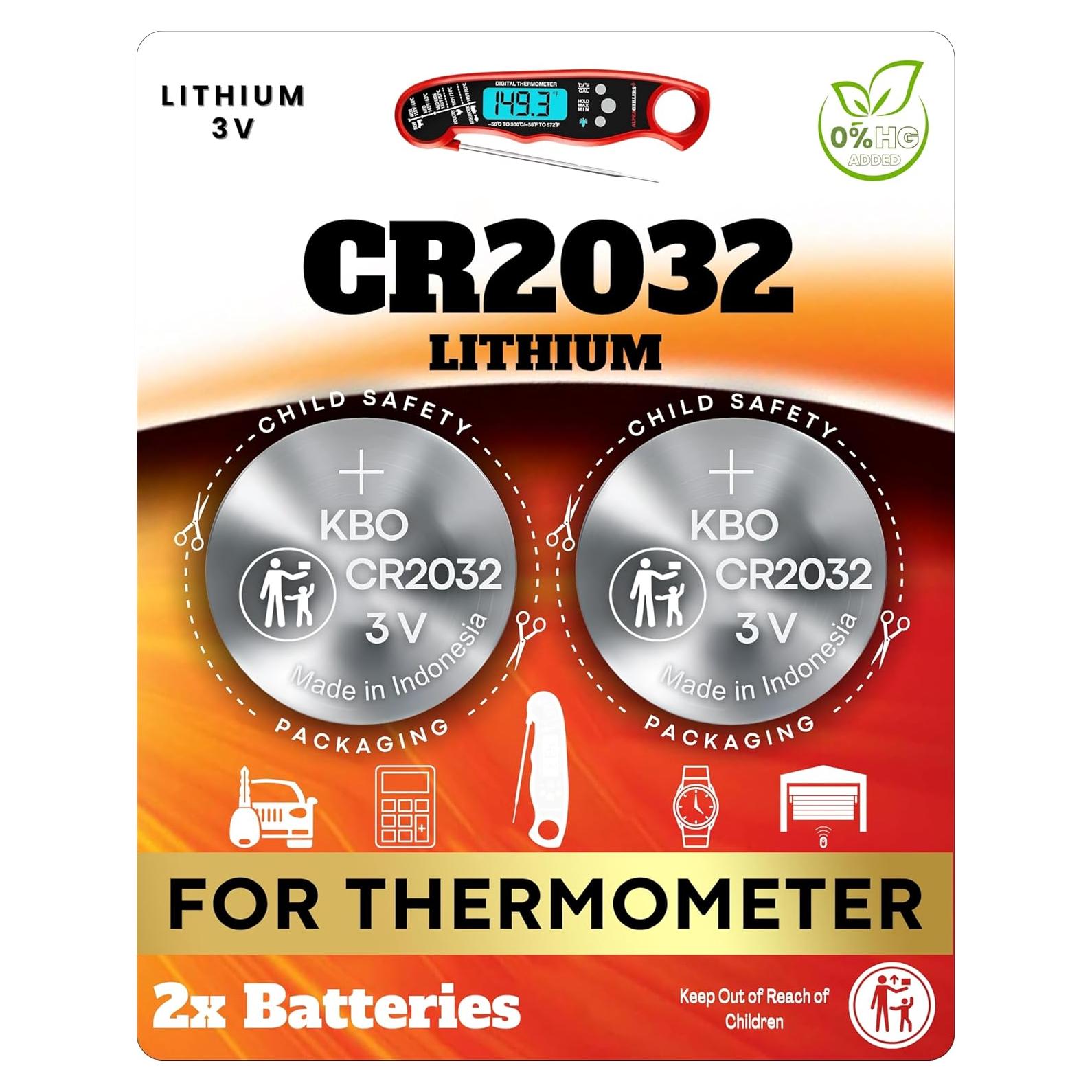 Baterías CR2032 para Termómetro de Carne Key Battery Outlet - Paquete de 2