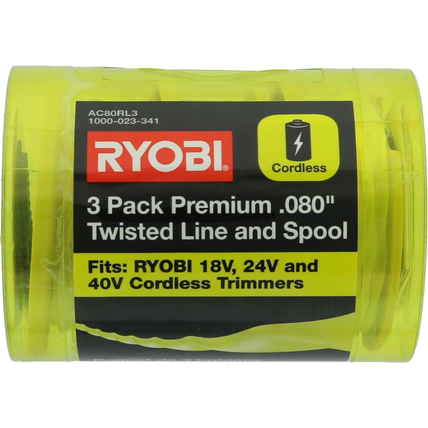 Línea Retorcida Ryobi AC80RL3 para Cortadoras Inalámbricas - 3 Paquetes