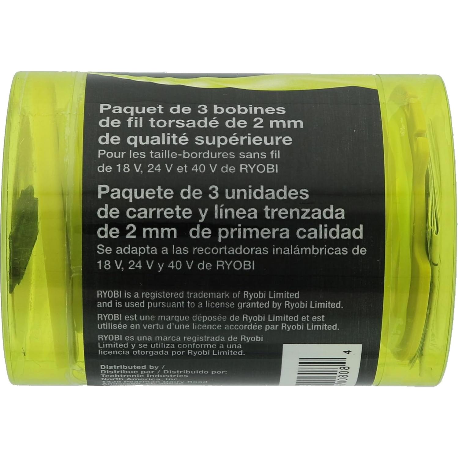 Línea Retorcida Ryobi AC80RL3 para Cortadoras Inalámbricas - 3 Paquetes