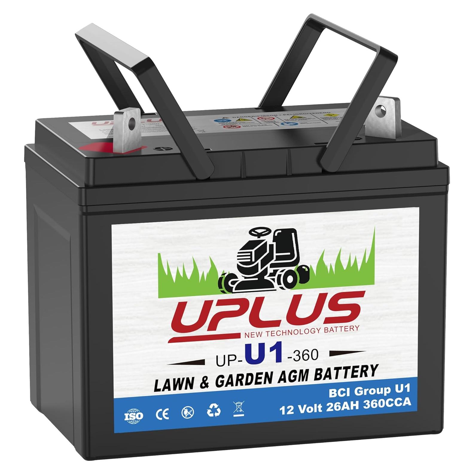 Batería AGM UPLUS U1 12V 360CCA para Cortacésped y Tractores