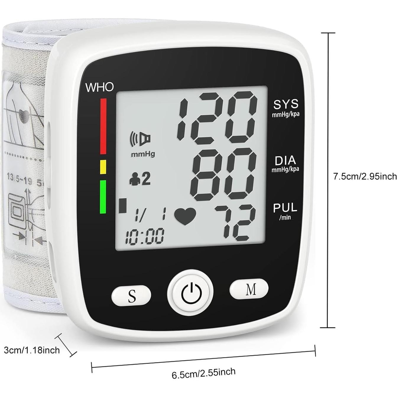 Monitor de Presión Arterial Digital de Muñeca MBUPAI CK-W355
