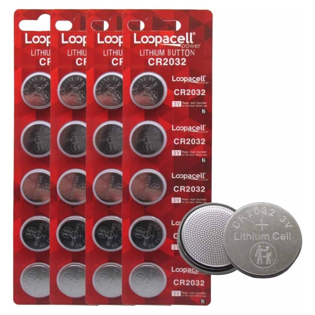 Baterías de Moneda de Litio Loopacell CR2032 3V - Paquete de 20
