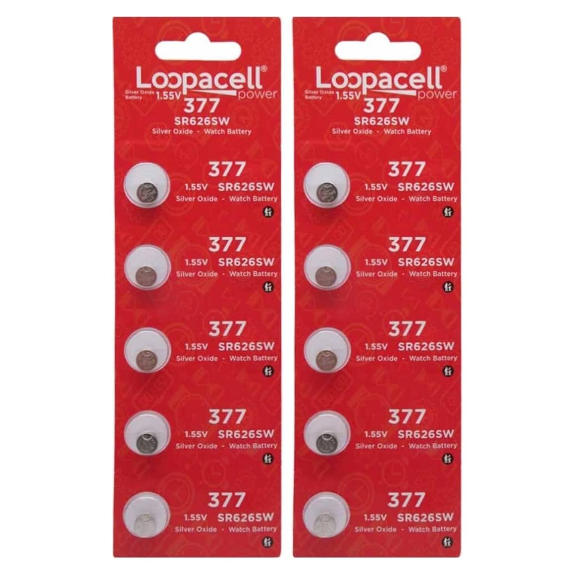 Baterías de Óxido de Plata Loopacell 377 - Paquete de 10 Unidades