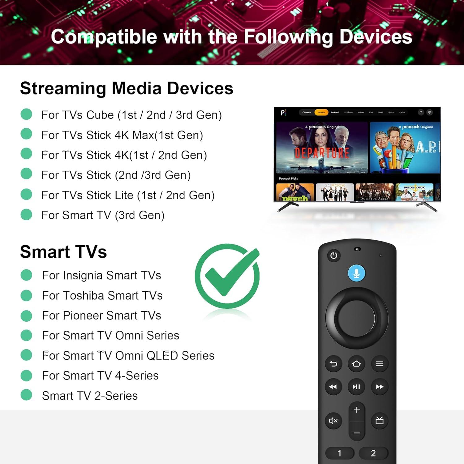 Control Remoto de Voz Trado para Fire TV Stick 3ra Gen