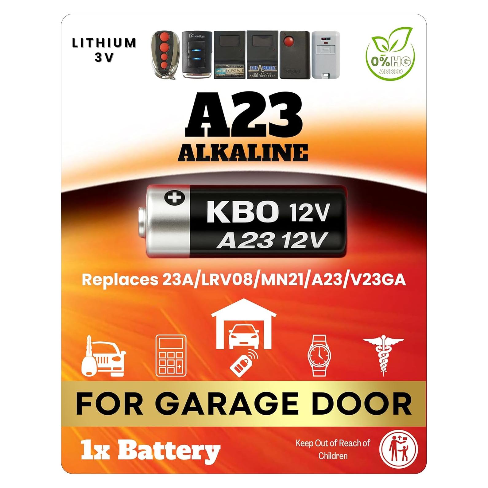Batería A23 Alcalina 12V para Abridor de Puerta de Garaje
