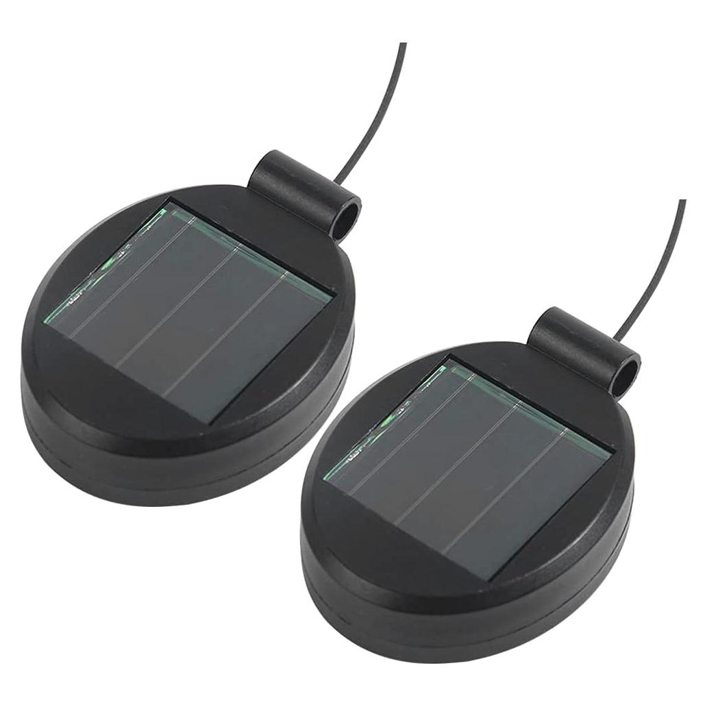 Repuesto Panel Superior Luz Solar LED 2 Piezas Negro