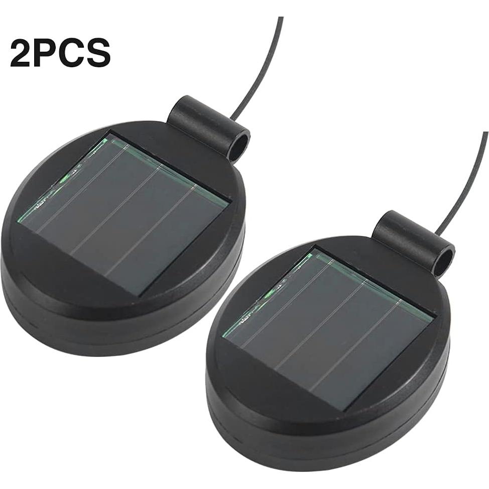 Repuesto Panel Superior Luz Solar LED 2 Piezas Negro