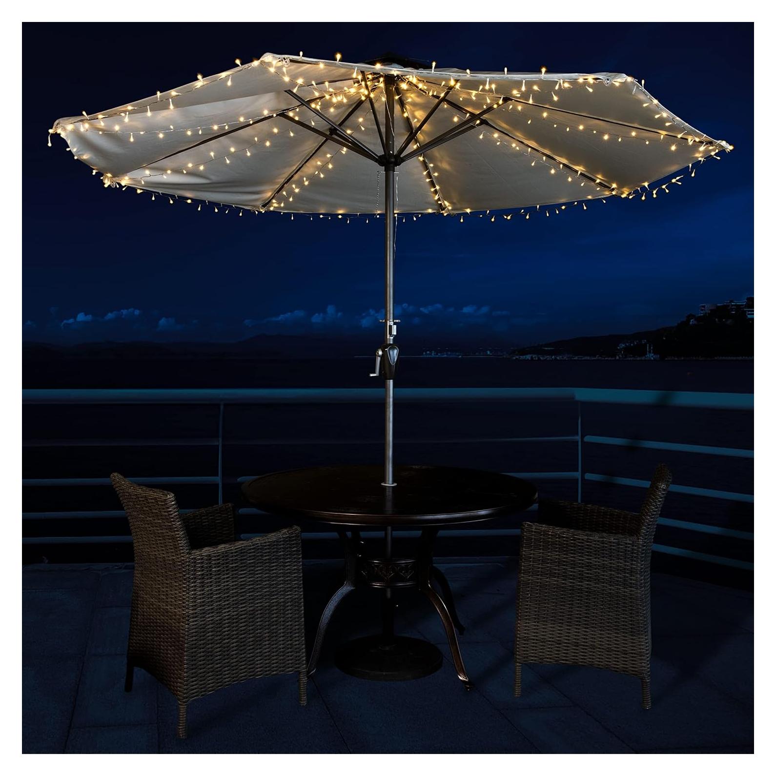 Luces de Paraguas Solares ALL FORTUNE 360 LED Impermeables