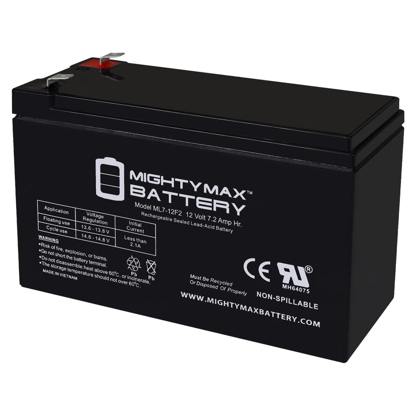 Batería Mighty Max 12V 7Ah F2 para Cámara Aqua-Vu AV715C
