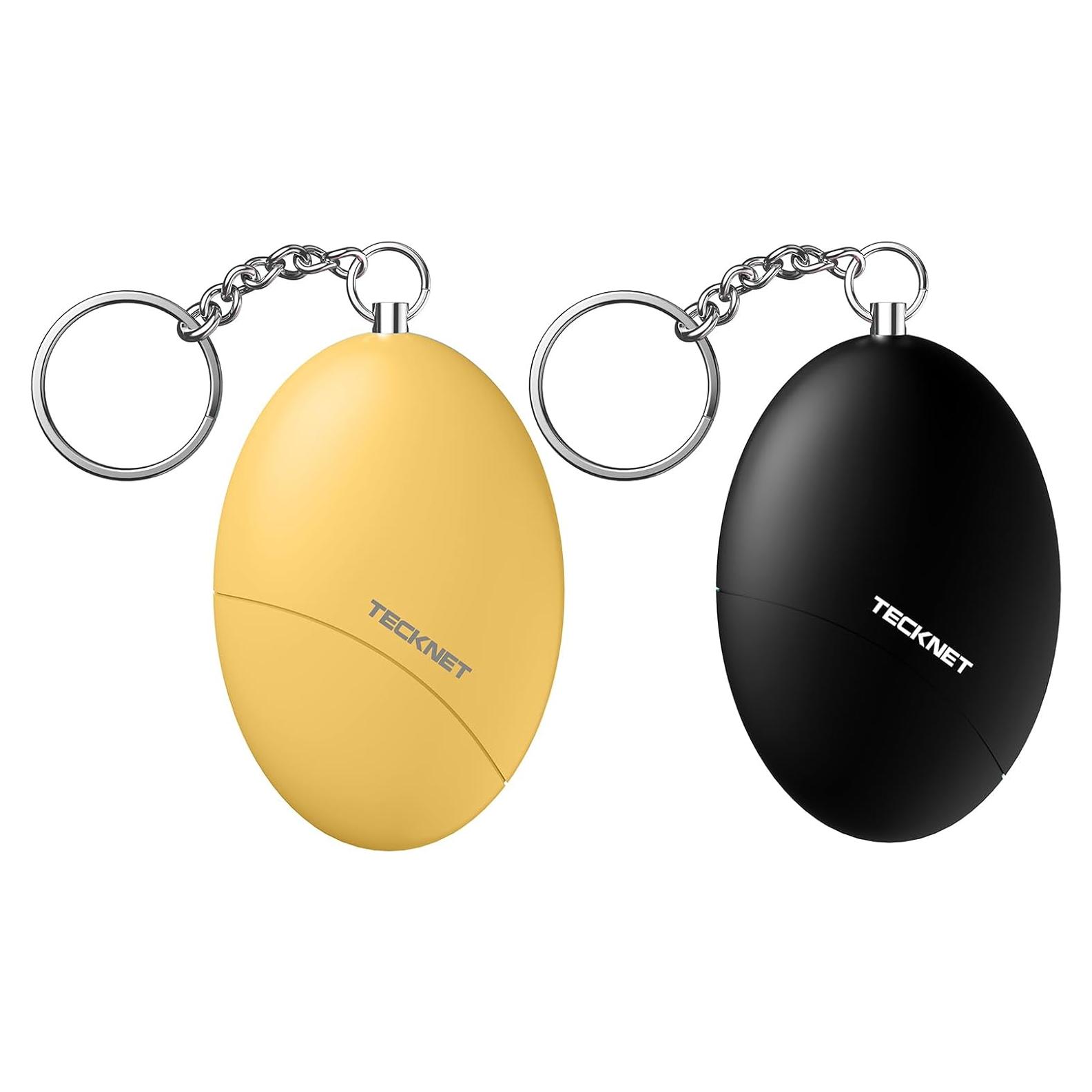 Alarma Personal TECKNET 140dB Llavero de Seguridad 2 Pack