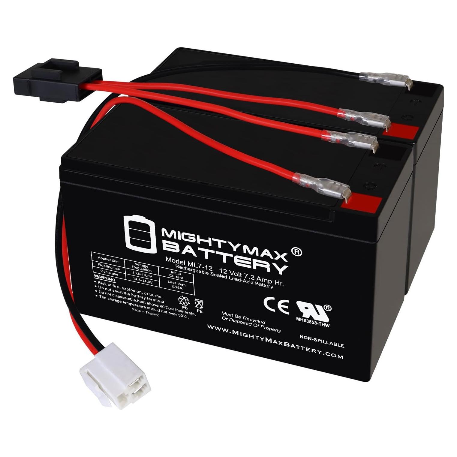 Batería Mighty Max 12V 7Ah SLA + Arnés para Scooter Razor