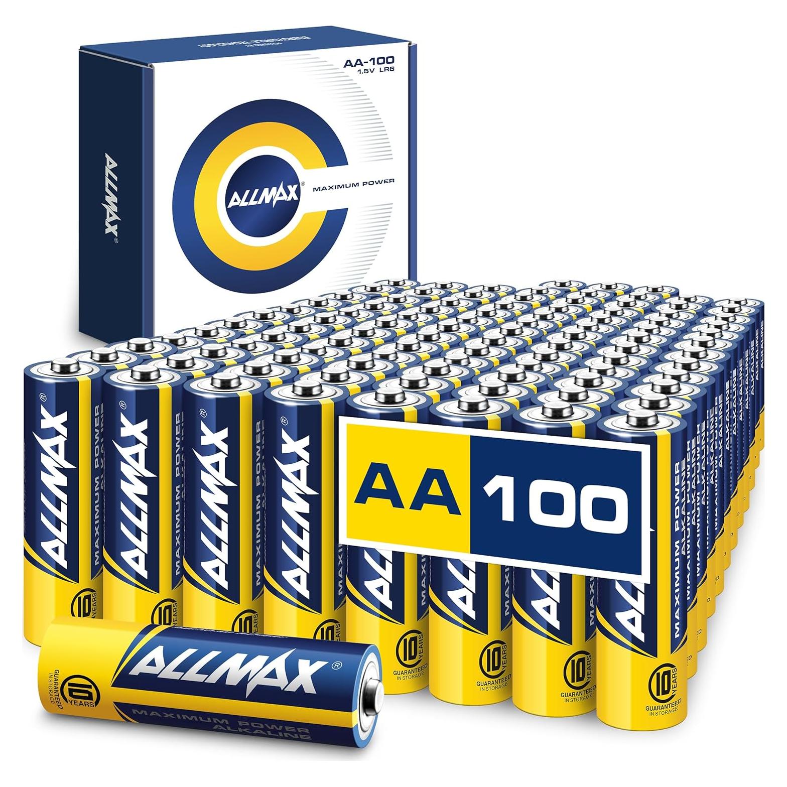Baterías Alcalinas AA Allmax 100 Unidades Ultra Duraderas