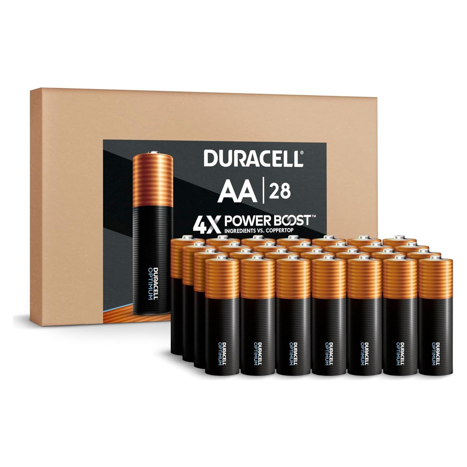 Baterías Duracell Optimum AA 28 Unidades con POWER BOOST