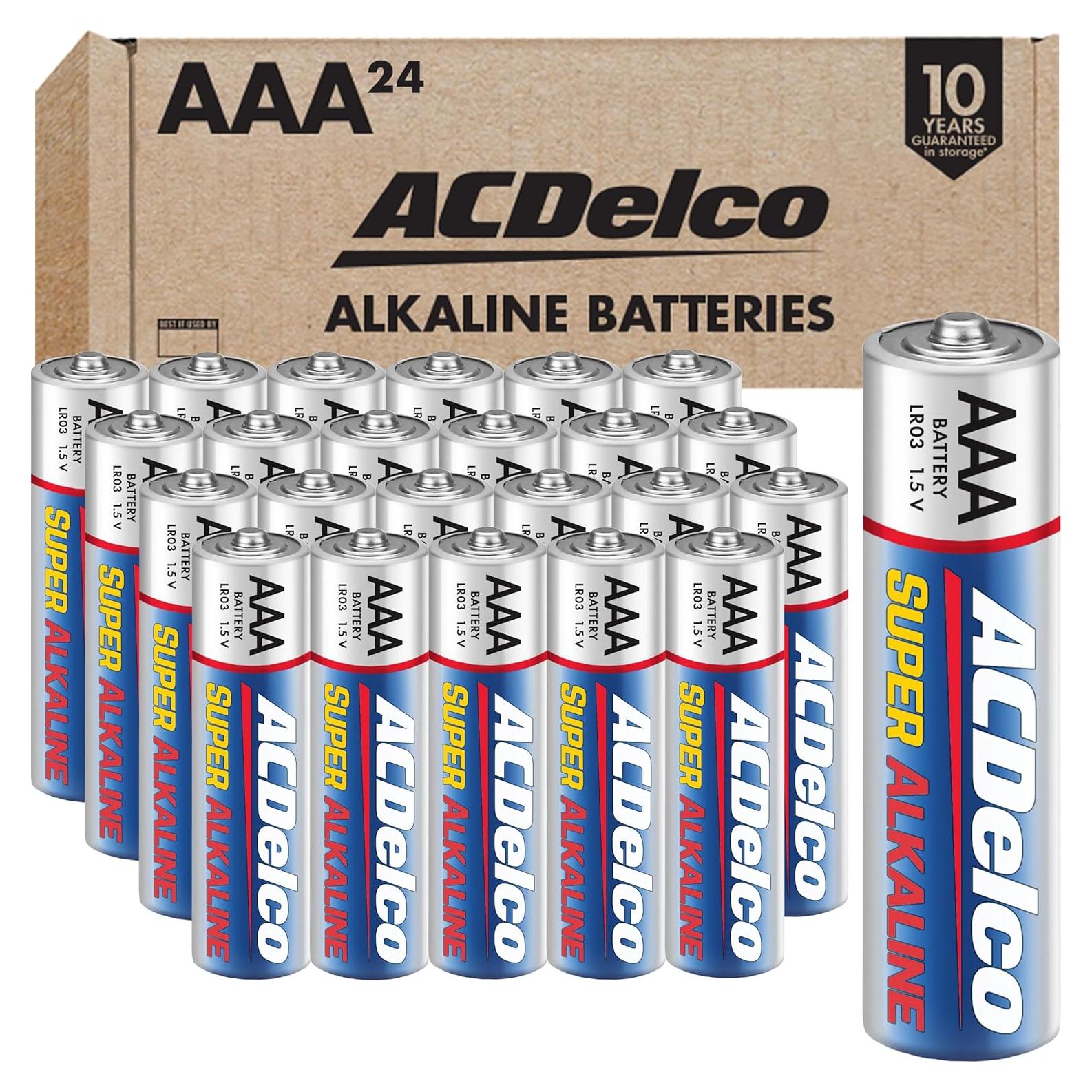 Pilas Alcalinas ACDelco AAA 24 Unidades 10 Años Duración