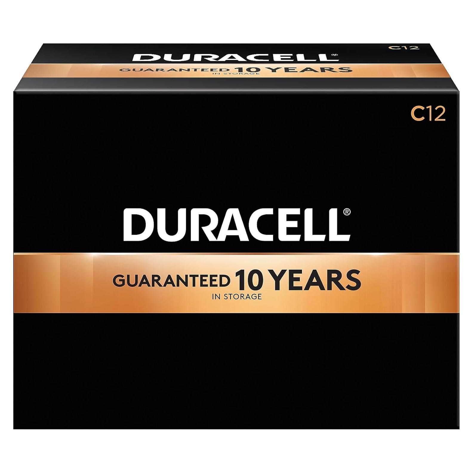 Baterías Alcalinas C Duracell CopperTop - Paquete de 12
