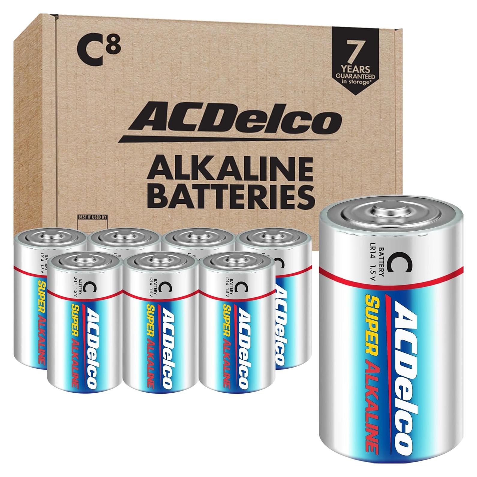 Baterías Alcalinas C ACDelco 8 Unidades 1.5V Super Potente