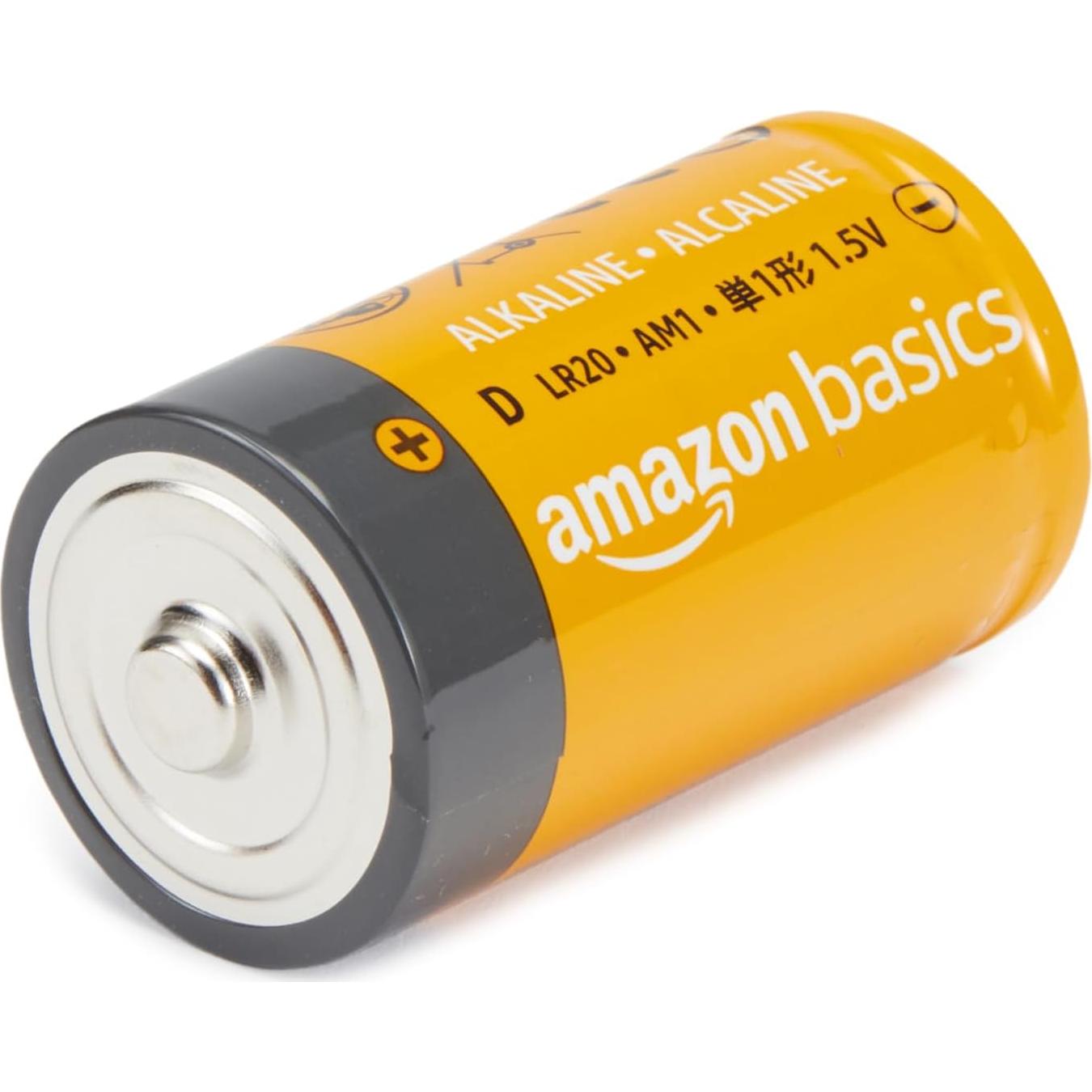 Pilas Alcalinas D Amazon Basics - Paquete de 4, 1.5V, 5 Años