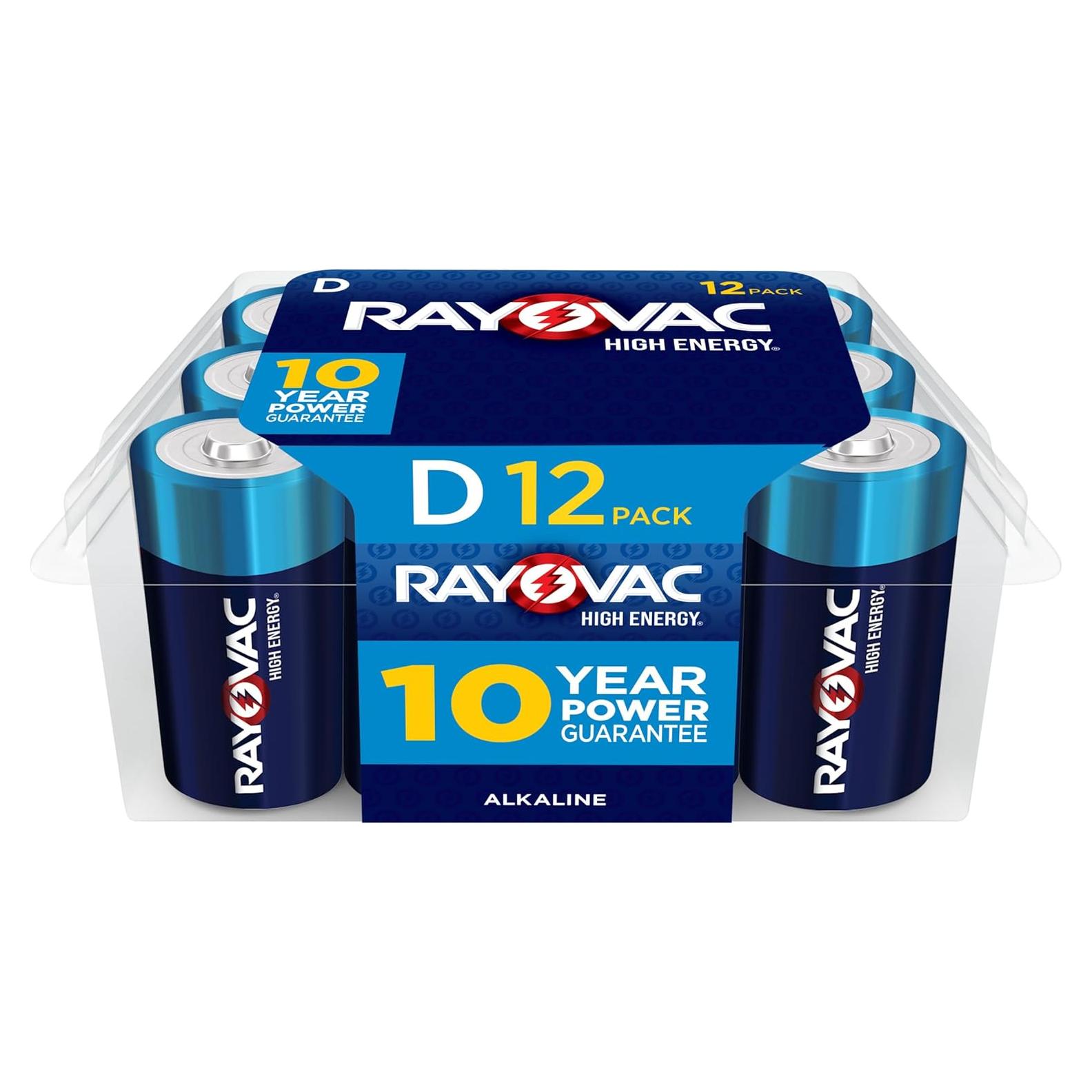 Baterías D Alcalinas Rayovac - Paquete de 12 Unidades