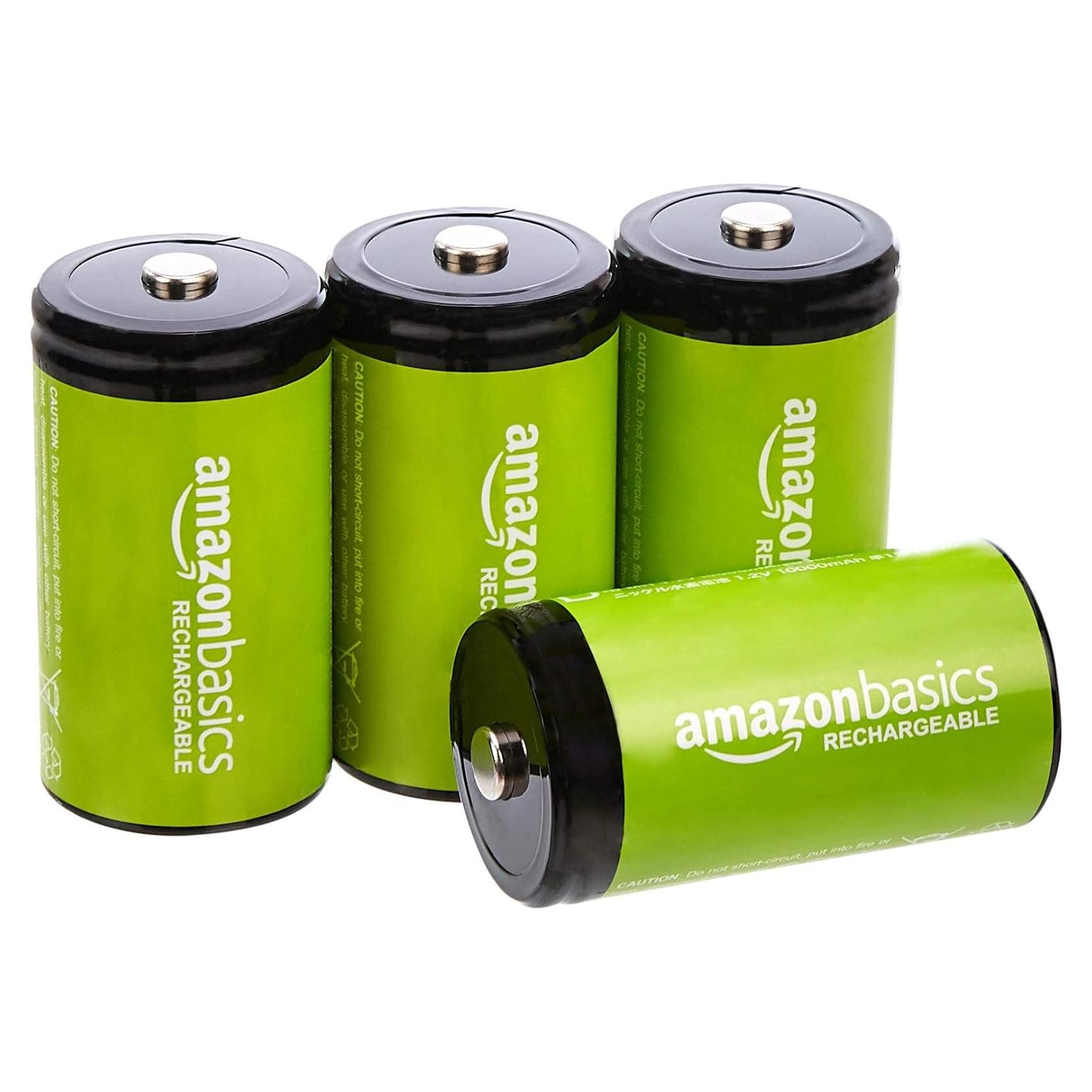Baterías recargables D Amazon Basics 10000mAh NiMH 4 unidades
