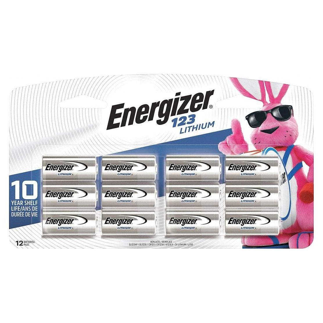 Baterías de Litio Energizer 123 - 12 Unidades - Paquete