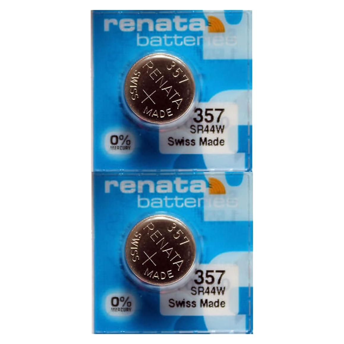 Baterías de Óxido de Plata Renata 357 SR44W - 1.55V (2 Unidades)