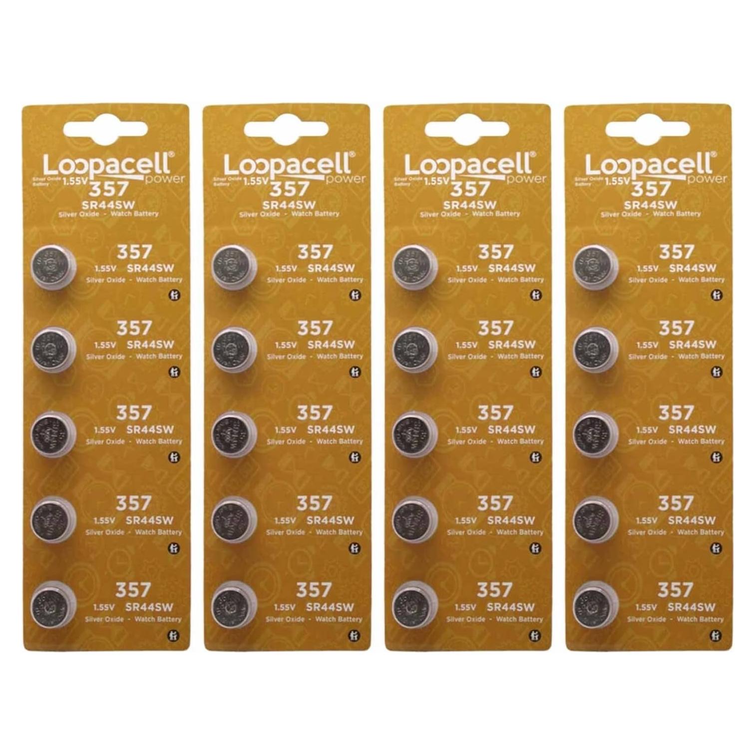 Baterías de Reloj Loopacell 357 SR44 - Paquete de 20