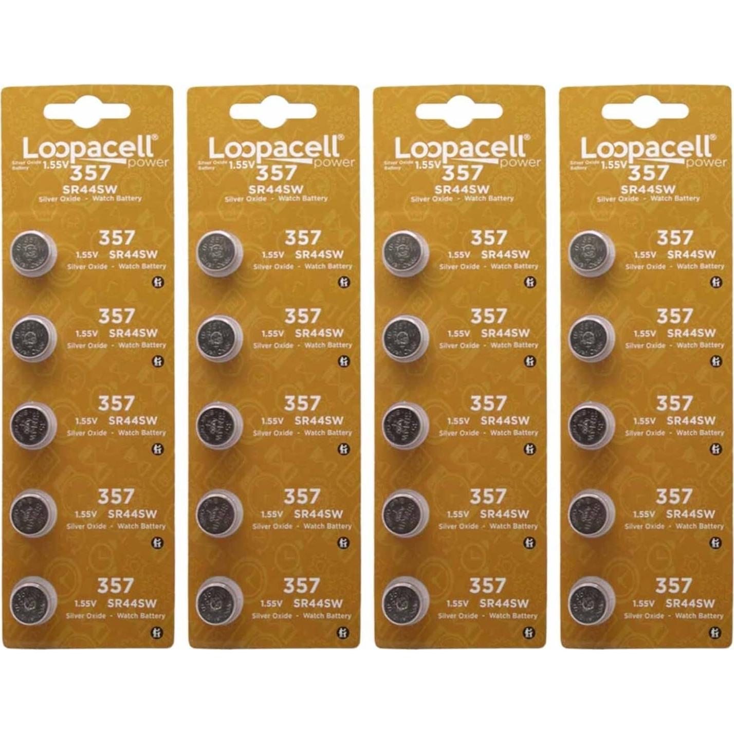 Baterías de Reloj Loopacell 357 SR44 - Paquete de 20