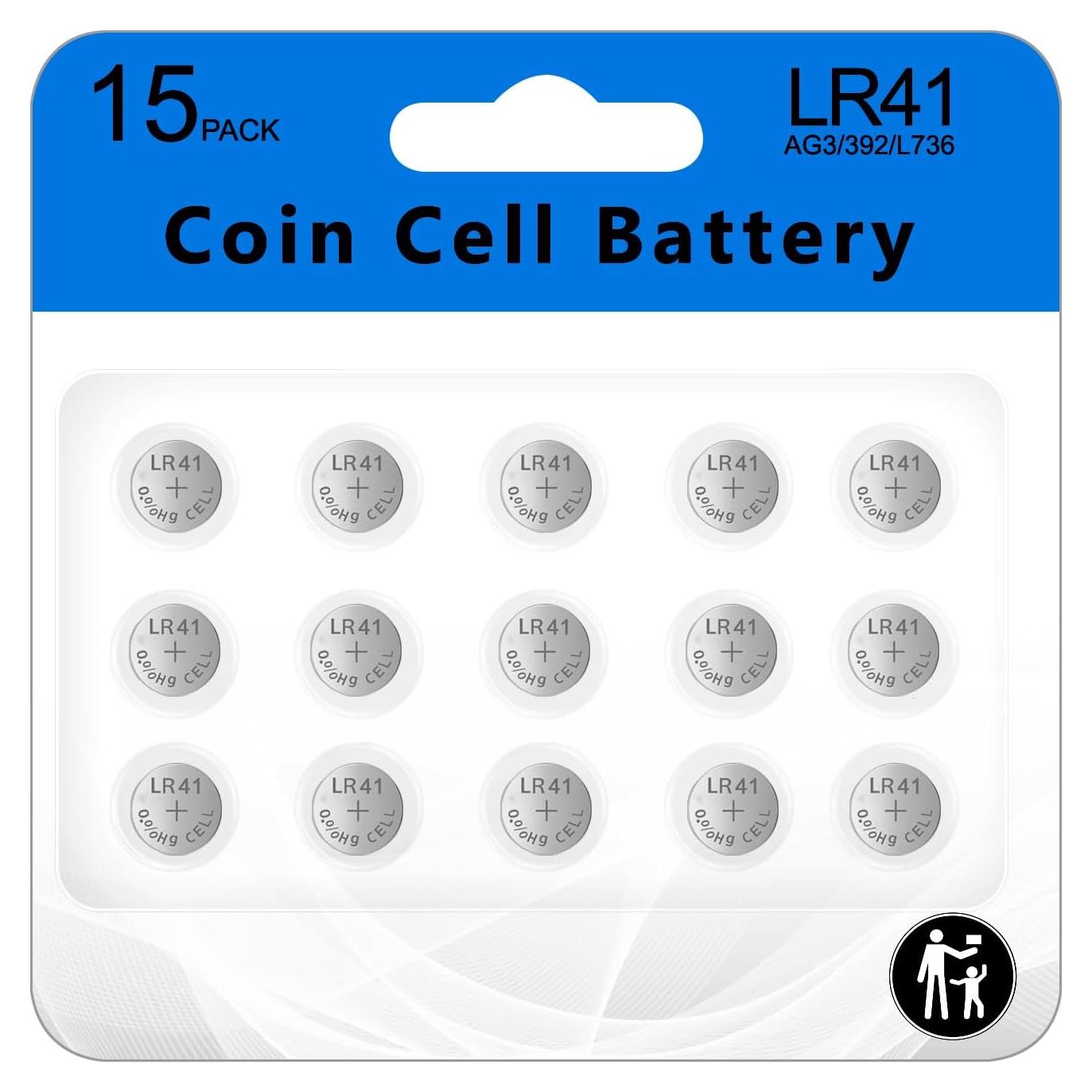 Baterías de Botón Cotchear AG3 LR41 Paquete de 15 Unidades