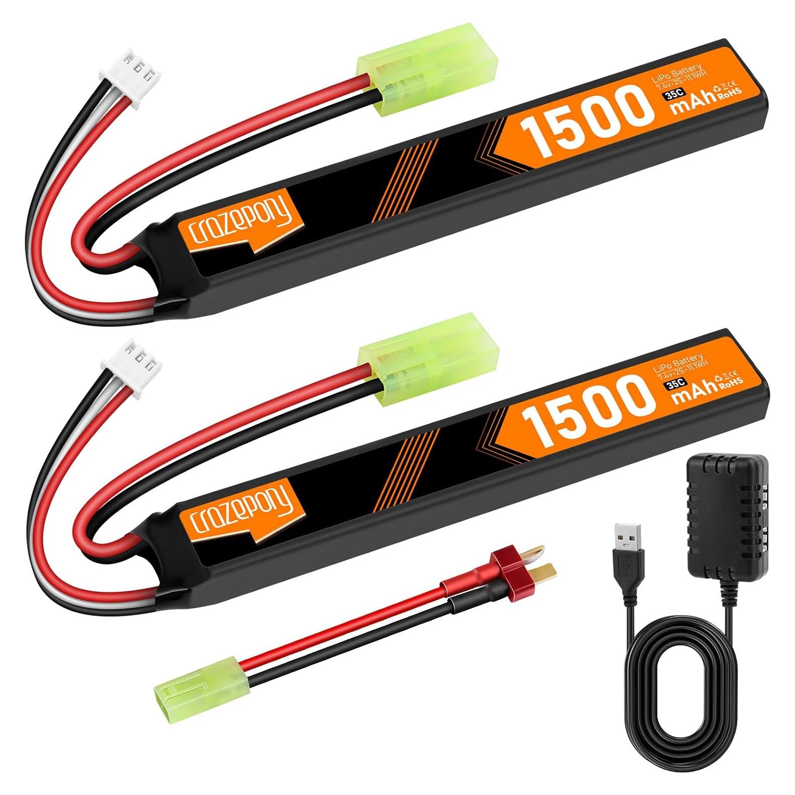Batería Recargable Crazepony 7.4V 1500mAh LiPo para Airsoft