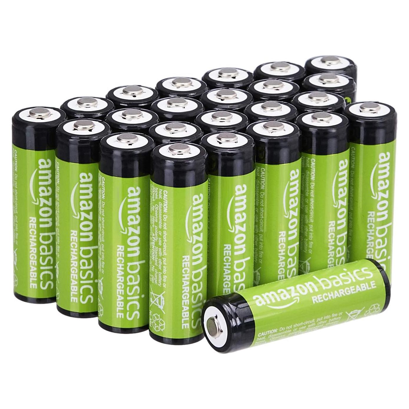 Paquete de 24 Baterías Recargables AA Amazon Basics 2000 mAh