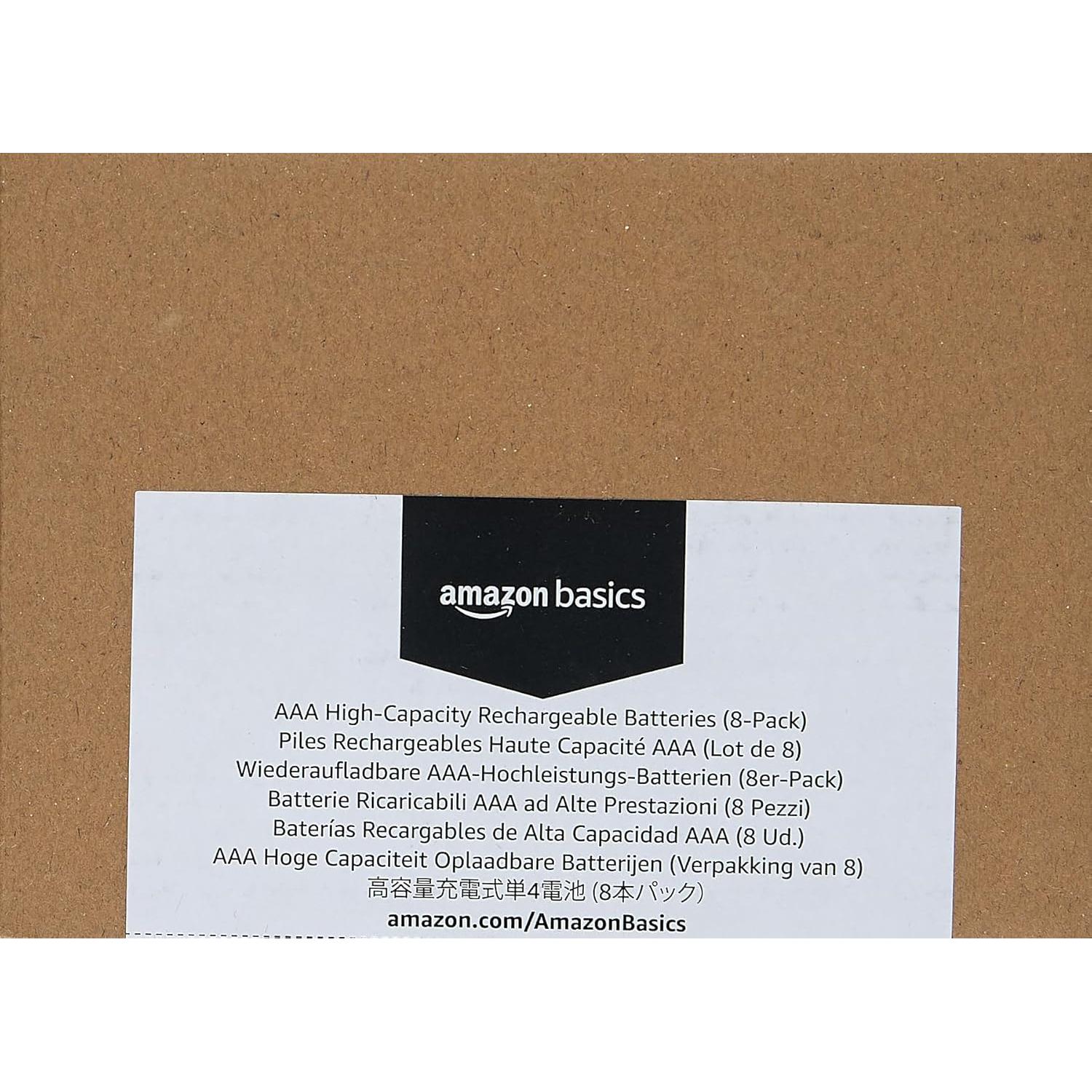 Baterías Recargables AAA Amazon Basics 850 mAh - Paquete de 8