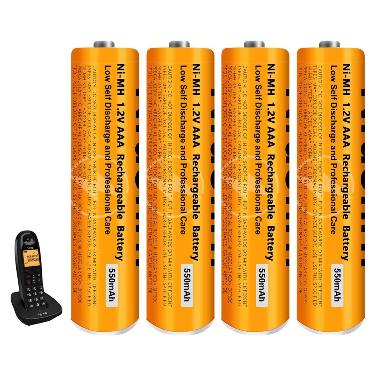 Paquete de 4 Baterías Recargables NiMH AAA 1.2V 550mAh Panasonic