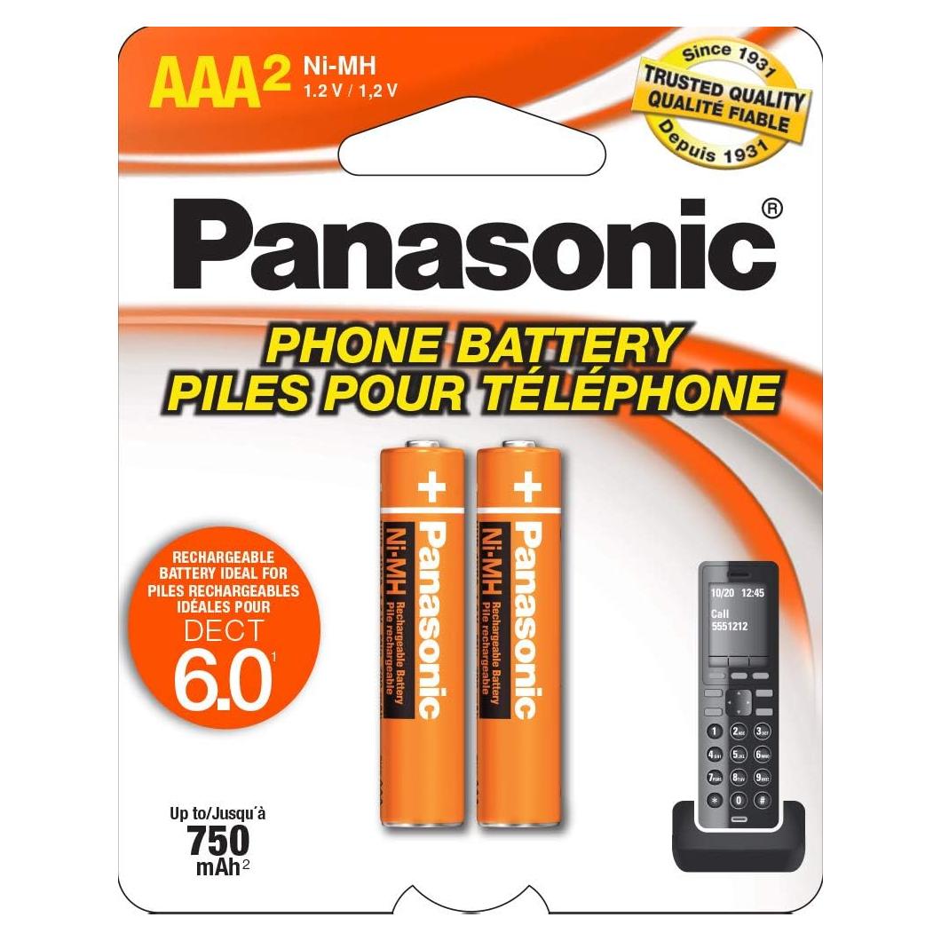Baterías recargables AAA NiMH Panasonic HHR4DPA, 2 unidades