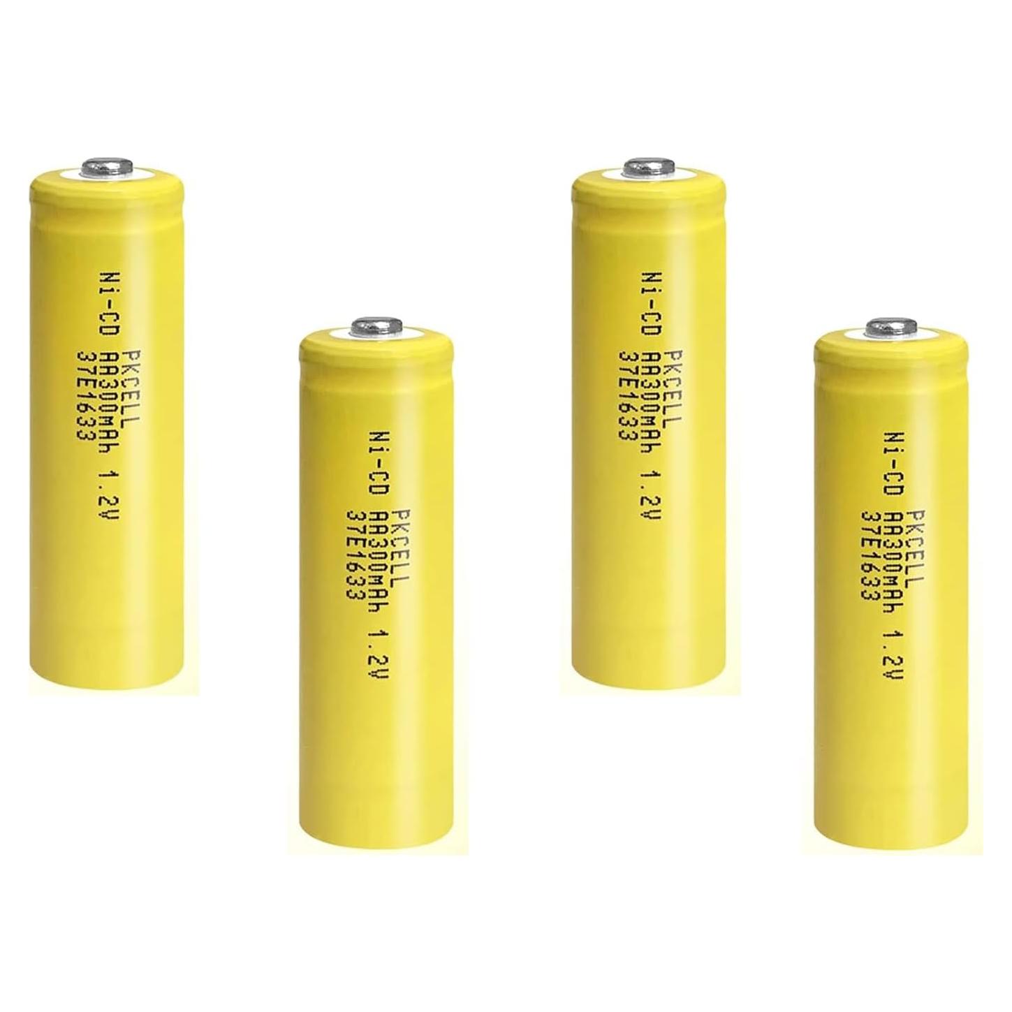 Baterías Recargables AA PKCELL 1.2V 300mAh Ni-CD - 4 Pcs