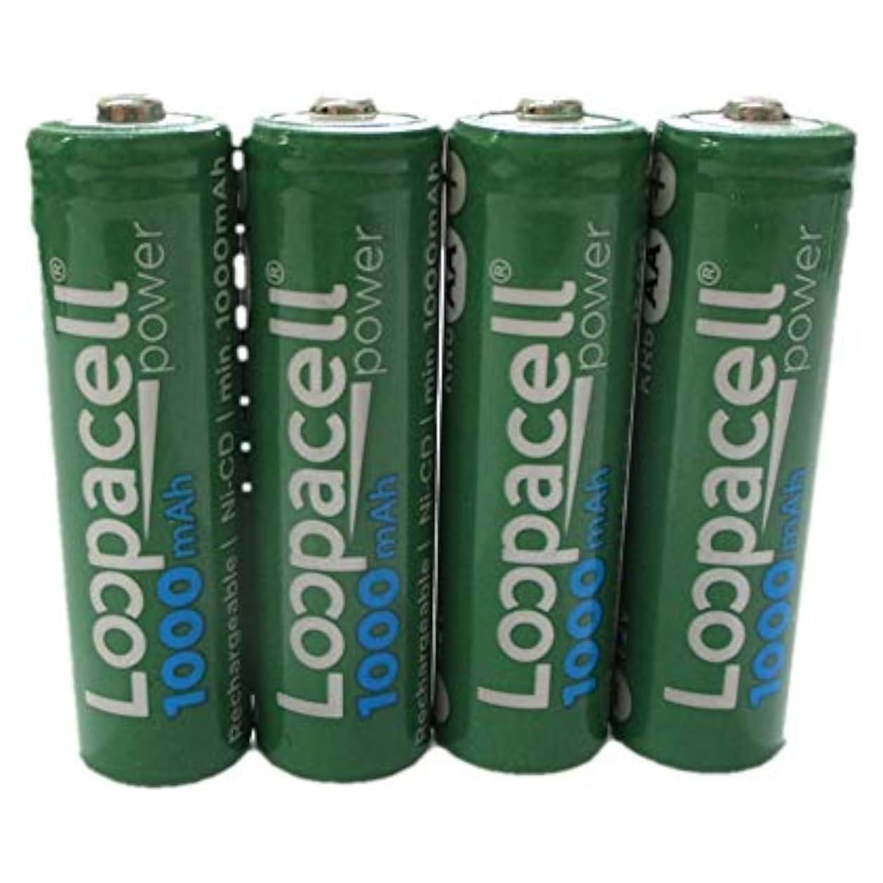 Batería recargable NiCD Loopacell 4 AA 1.2V 1000mAh alta capacidad