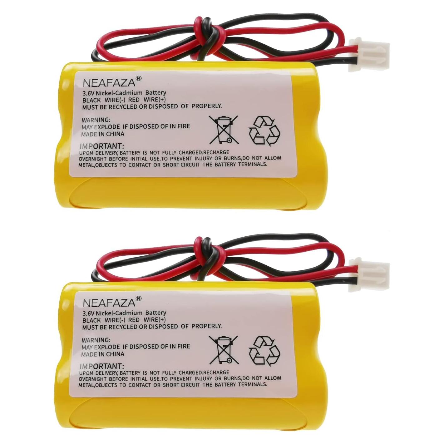 Batería Ni-Cd AA 3.6V 900mAh para Luz de Emergencia - 2 Piezas