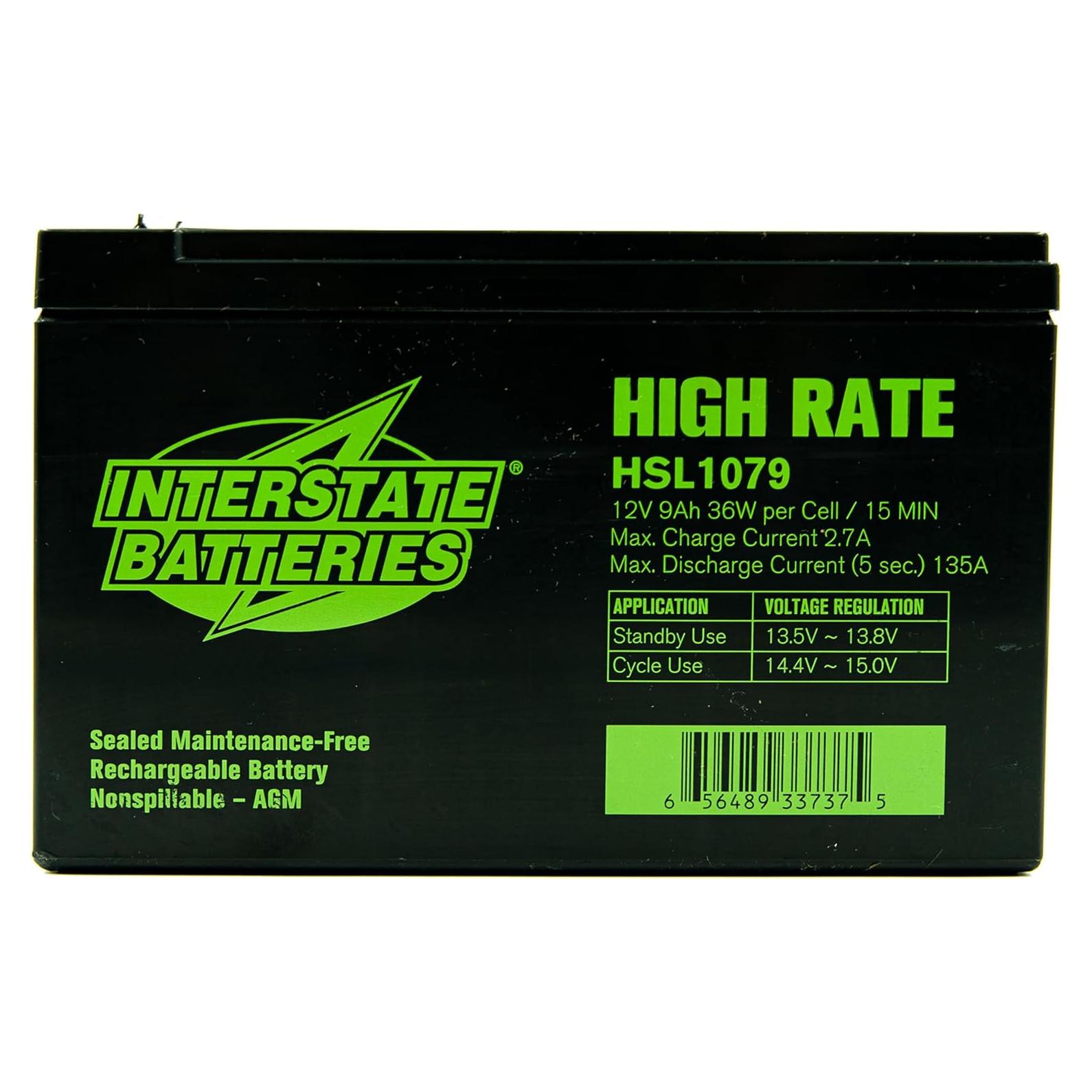 Batería Recargable 12V 9Ah Interstate HSL1079 AGM VRLA