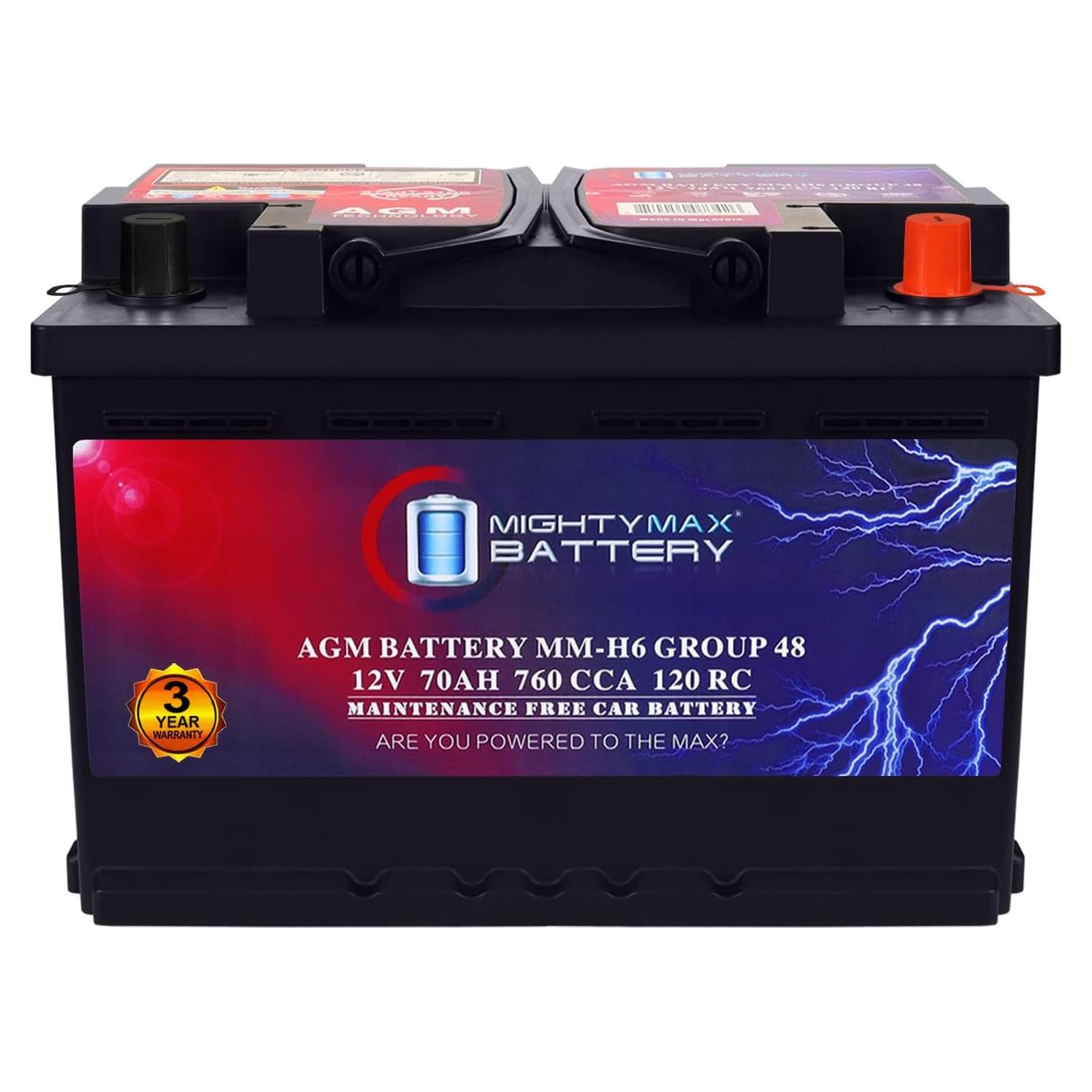 Batería Mighty Max MM-H6 12V 70Ah AGM para Automóvil
