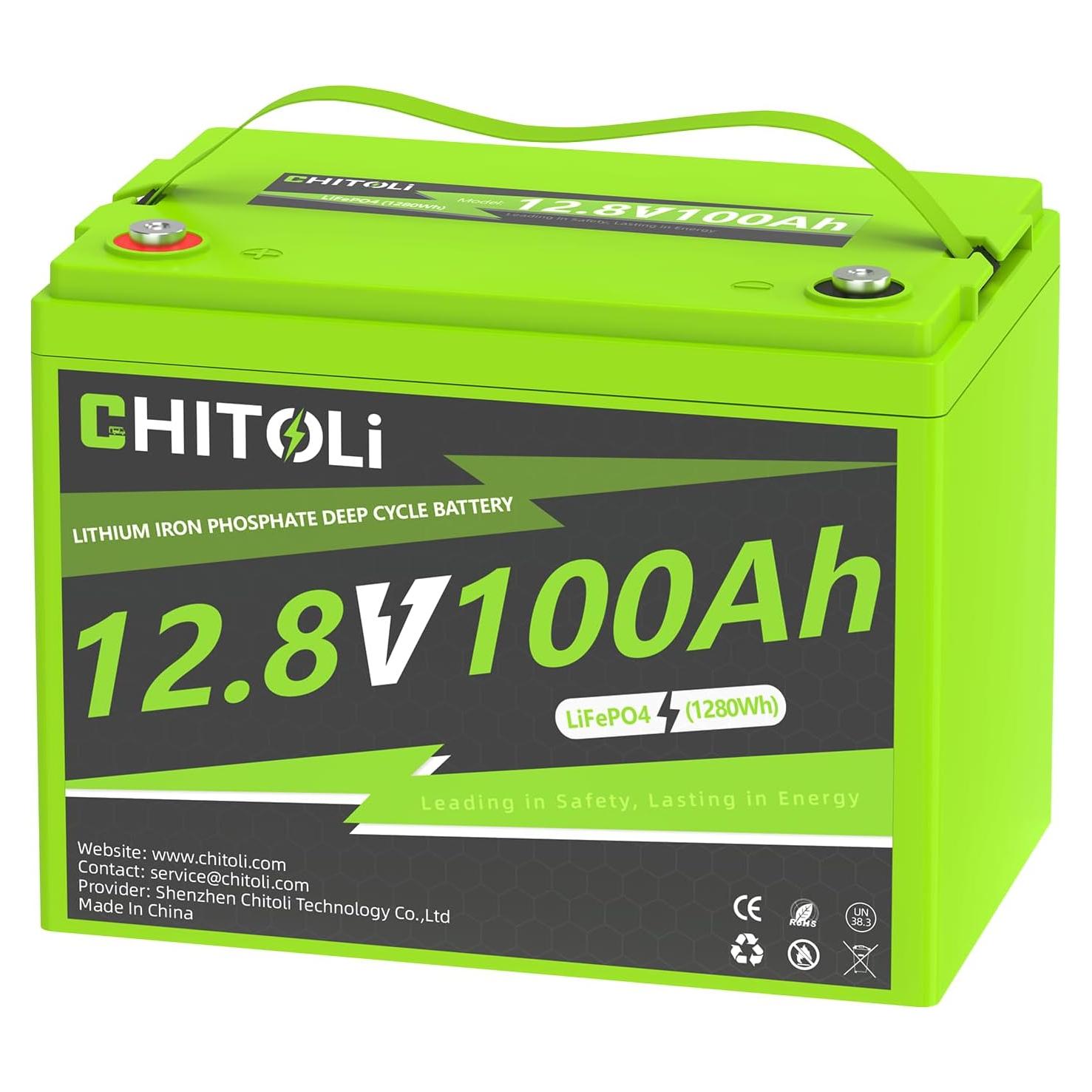 Batería de Litio 12V 100Ah CHITOLI Grupo 24 BMS 100A