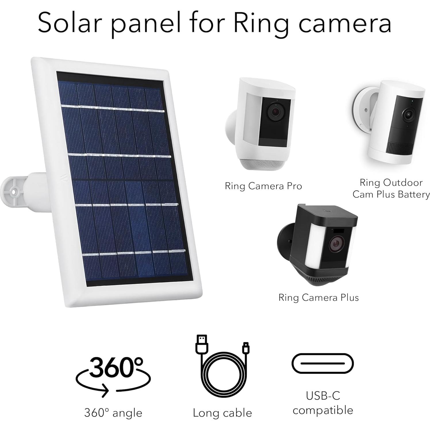Panel Solar Wasserstein 2 Pack Blanco para Cámaras Ring