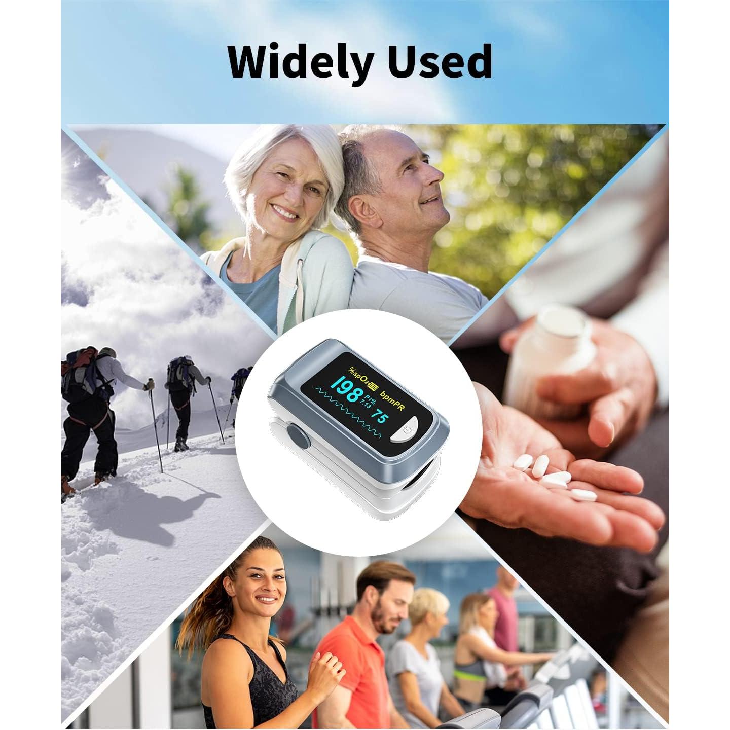 Oxímetro de Pulso HealthTree JKS50B con Pantalla OLED y 2 Pilas AAA