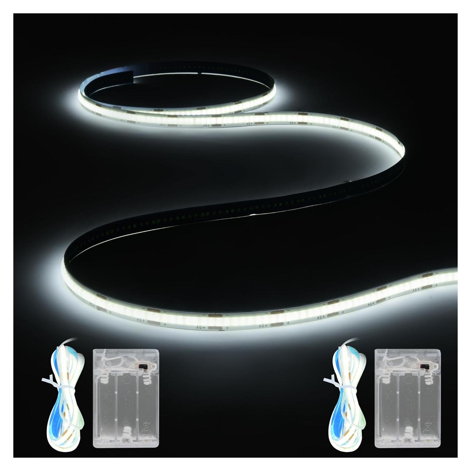 Tira LED a pilas XINGZHI 1.0m 2 paquetes Luz blanca fría