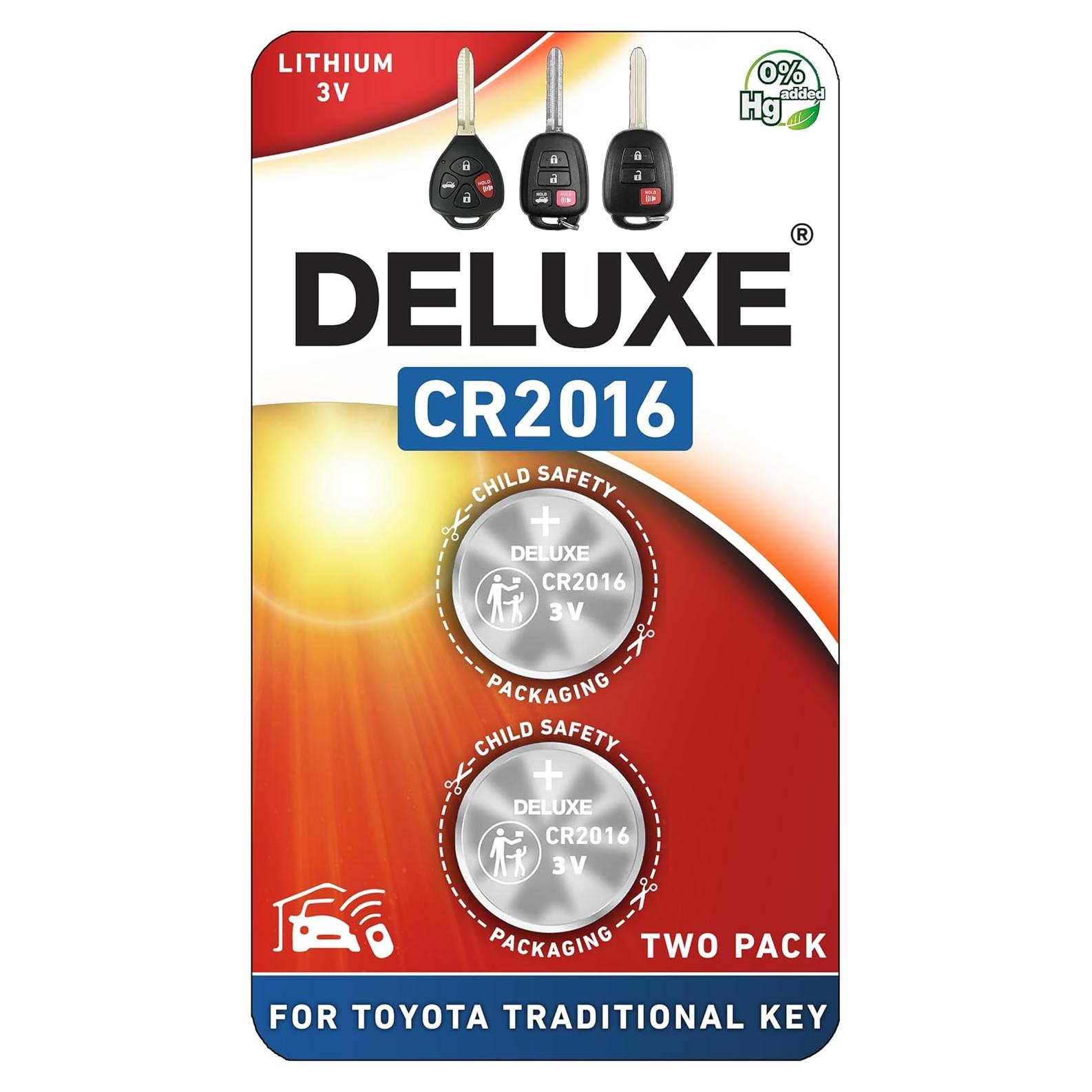 Baterías de Reemplazo Deluxe CR2016 para Llave Toyota - Paquete de 2
