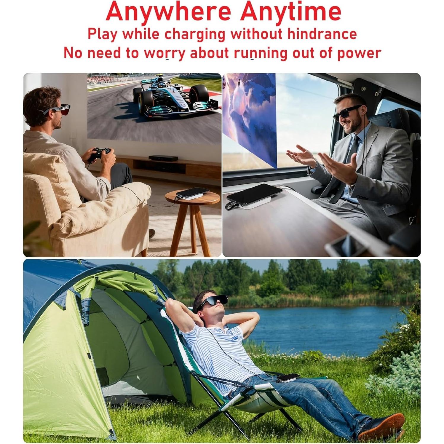 Adaptador USB C a Gafas AR VISIONhmd 5000mAh 4K 60Hz