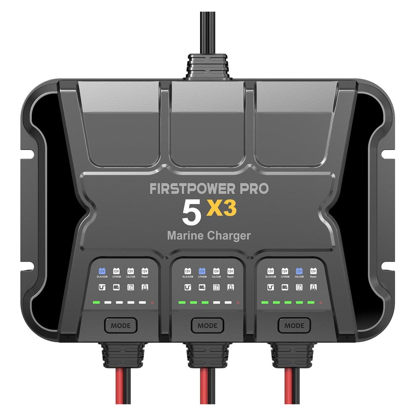 Cargador de Batería Marino 3 Bancos FirstPower Pro 15A 12V