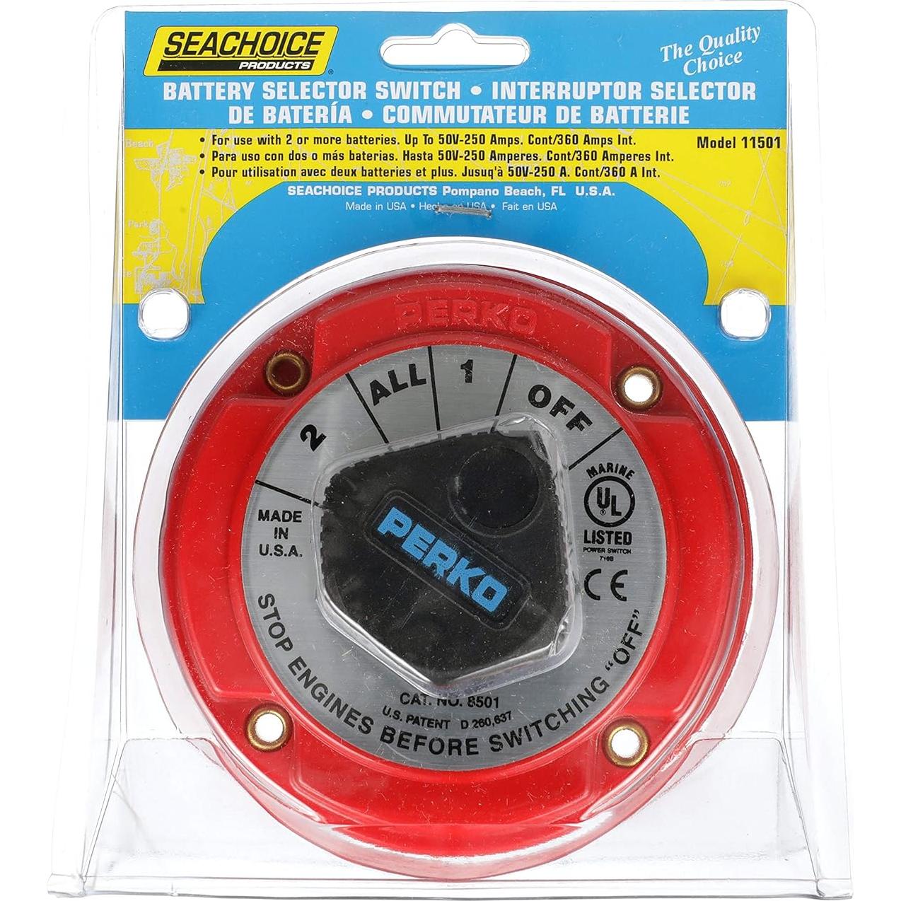 Interruptor Selector de Batería Seachoice 250A 12-50V Doble