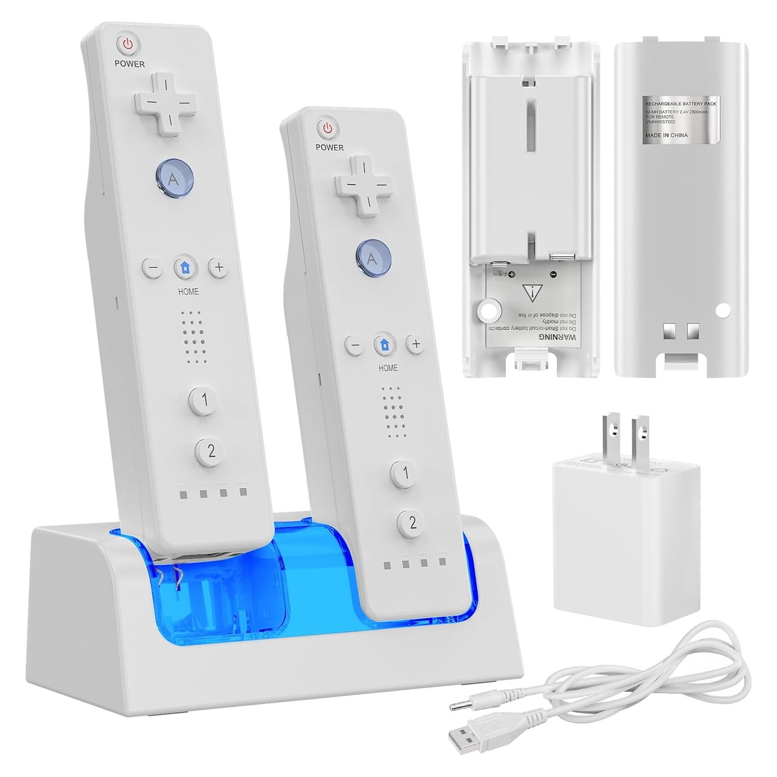 Cargador Doble KEKUCULL para Controlador Wii/Wii U con 2 Baterías 2800mAh